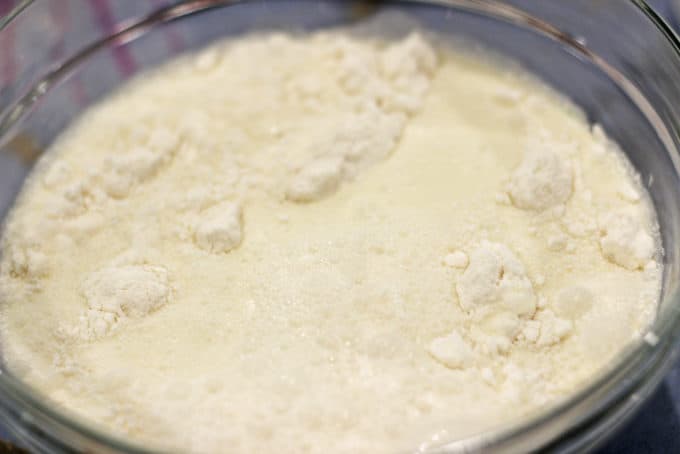 Start of ice cream batter