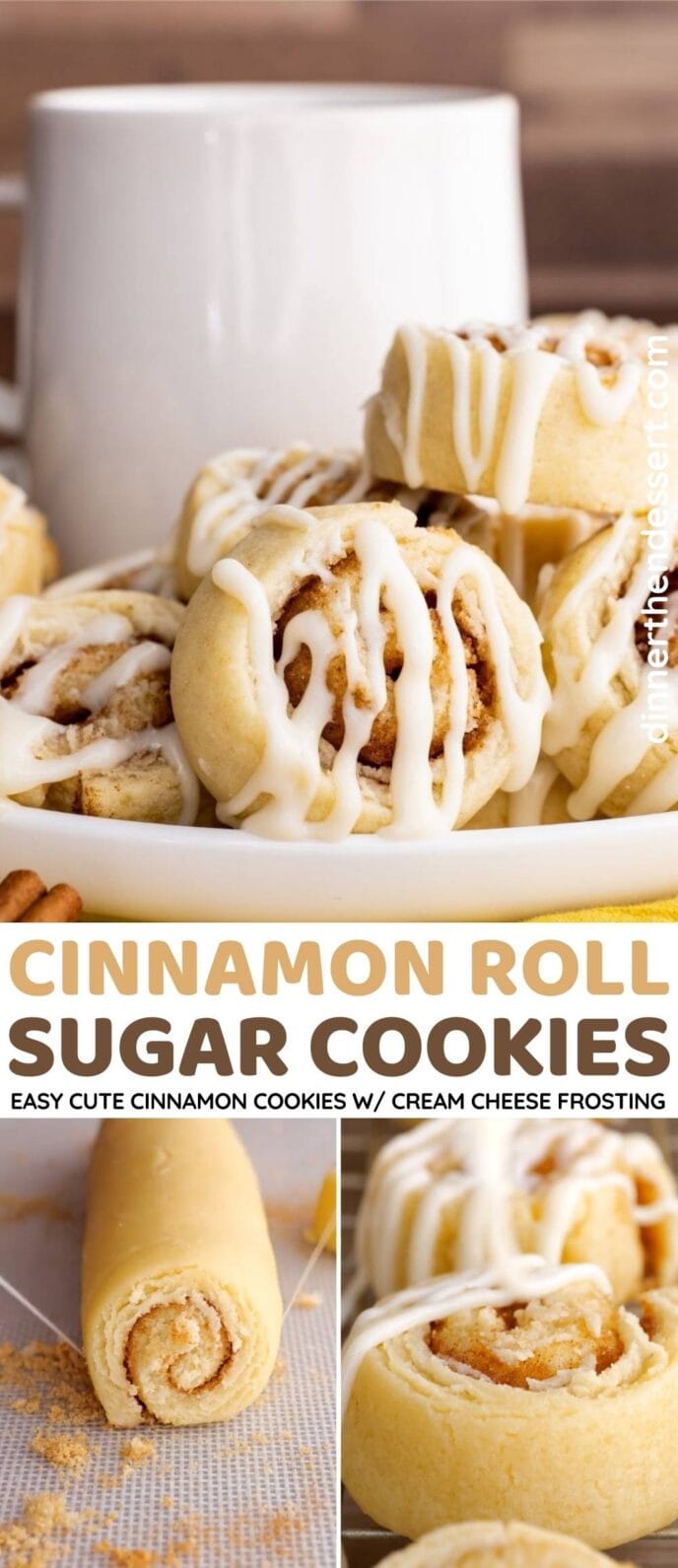 Cinnamon Roll Sugar Cookies Collage