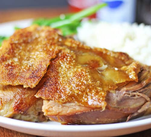 Crispy Cracklin Pork Shoulder Slow Cooker Oven Dinner Then Dessert