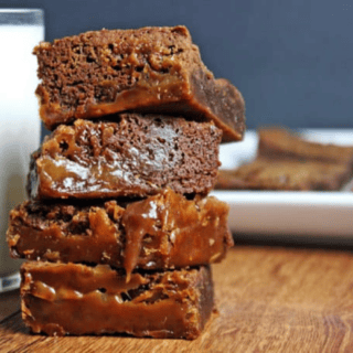4 brownies stacked on top of each other