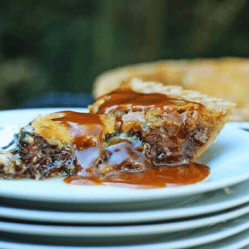 caramel on top of pie