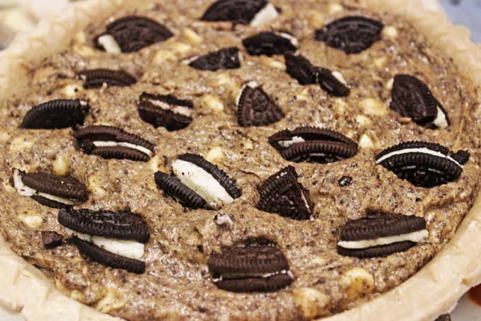 Dessert ingredients in a pie crust 