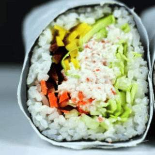 Burrito cut in half