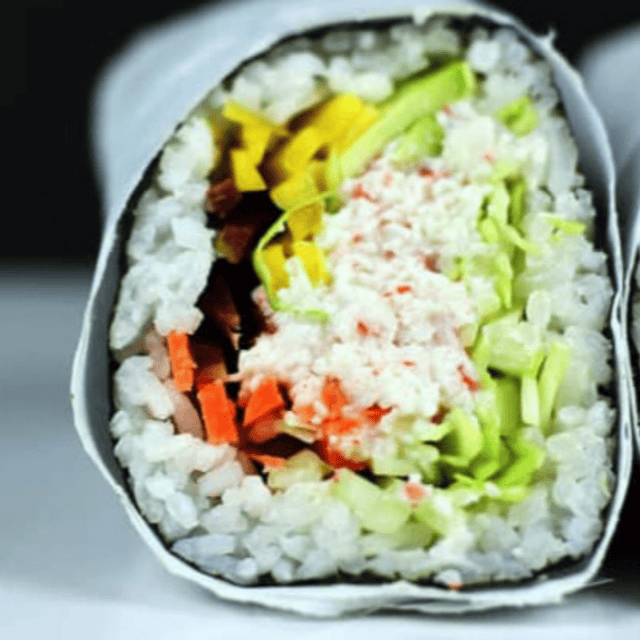Burrito cut in half