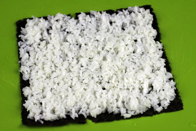 rice spread on nori