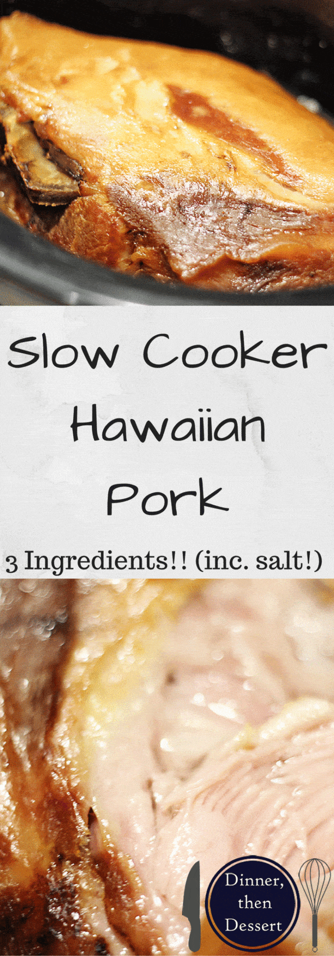 Three ingredients, 24 hands-off hours and you have a deliciously crispy, soft, tender Hawaiian Luau Pork that will make you wonder why you every made pork shoulder any other way before!