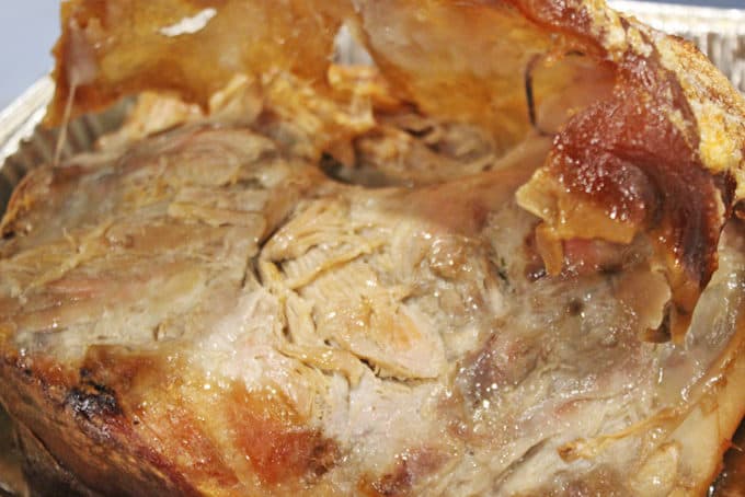 Close up of cooked pork meat
