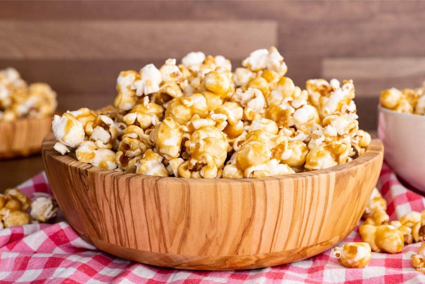 Caramel Popcorn in serving bowl