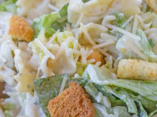 chicken caesar pasta salad is a cold salad everyone loves