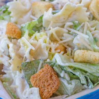 chicken caesar pasta salad is a cold salad everyone loves