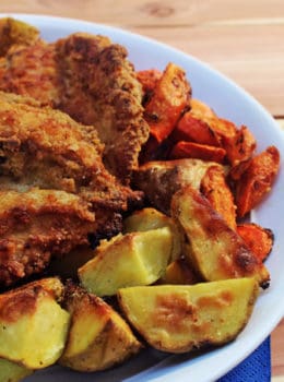 Crunchy Buttermilk Oven Fried Chicken that is made with skinless chicken breast and coated in saltines makes for the most surprising, amazing "fried" chicken you'll eat. The fact that it is both a "light" recipe and cooked in butter makes it truly AMAZING.