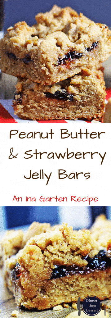 Peanut Butter & Strawberry Jelly Bars taste like a cross between a moist peanut butter cookie and a delicious PB&J sandwich. The top is crispy while the bottom layer stays cakey and fudgy! All the comfort of your favorite cookie and sandwich in one.