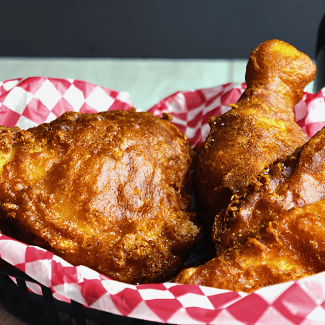 crispy fried poultry in basket