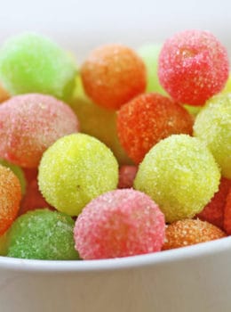 Sour Patch Grapes are my new go to for my sour candy fix! With only two ingredients, these candied grapes come together in seconds and taste like you threw deliciously tart green grapes into the machines at the Sour Patch Candy factory!