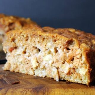 Close up of apple cake slice