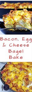 Egg Bacon & Cheese Bagel Bake - Dinner, then Dessert