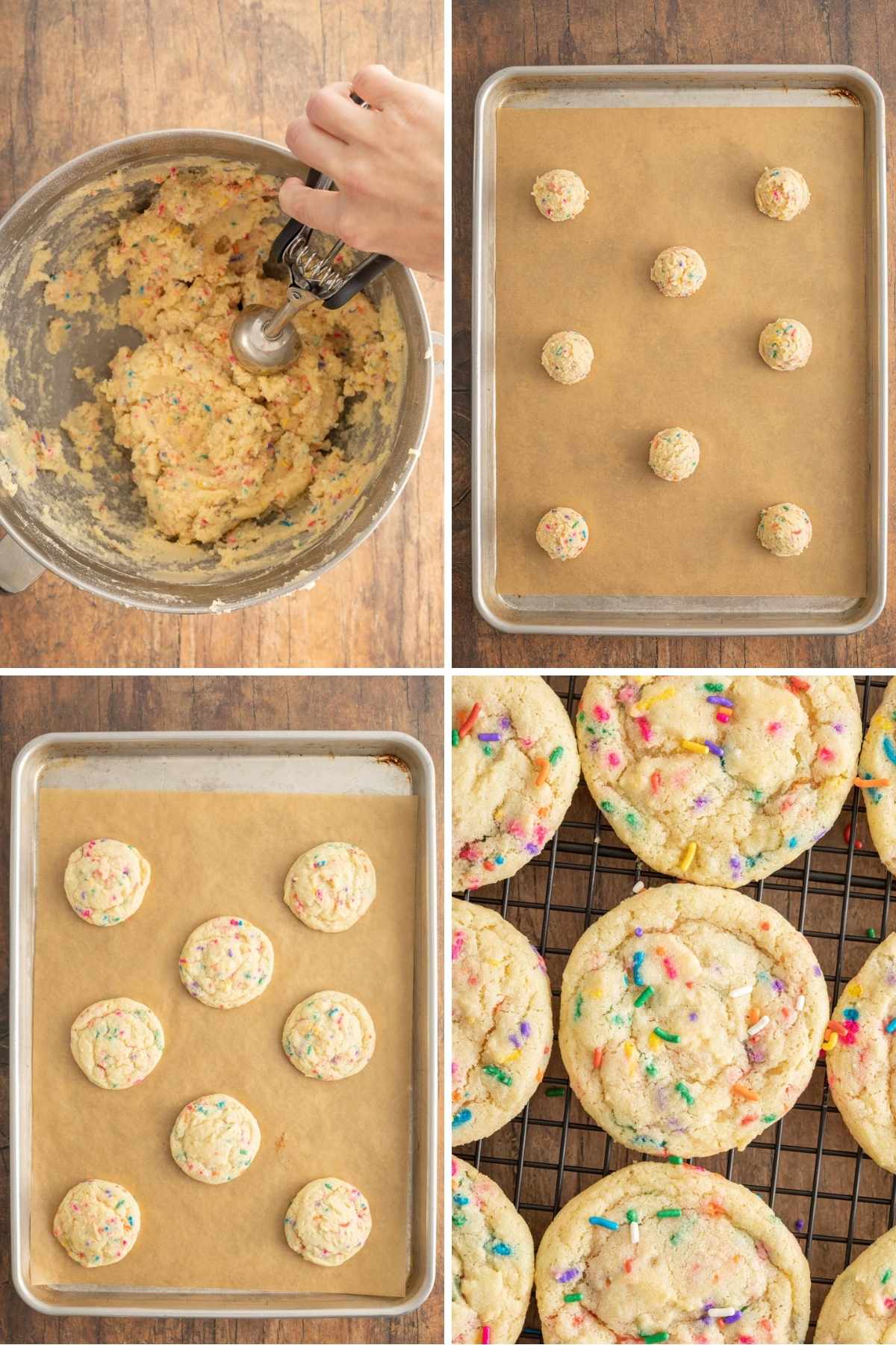 Birthday Cake Cookies Collage