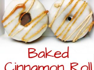 Delicious Cinnamon Roll Donuts that are baked and SO GOOD while staying healthy! Easy to make, adorable to serve and addicting to eat!