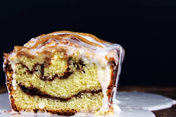 Ultimate Glazed Cinnamon Roll Pound Cake - Dinner, then Dessert