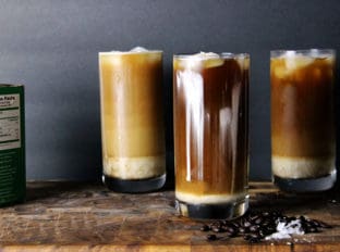 Cold brewed Sea Salt Coffee is the most amazing cold brewed coffee drink you've probably never tried. Iced Coffee sweetened slightly is topped with a whipped cream with a sprinkle of sea salt.