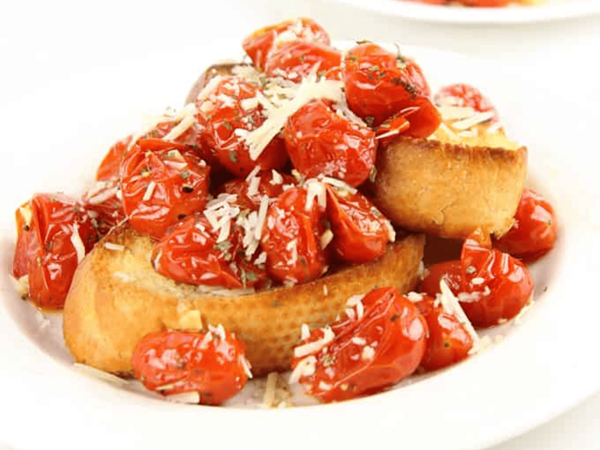 close up of tomatoes and toast
