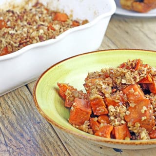 Sweet potato dish featuring a pecan-oat crumble.