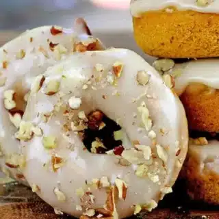 Closeup of dessert leaning on a stack