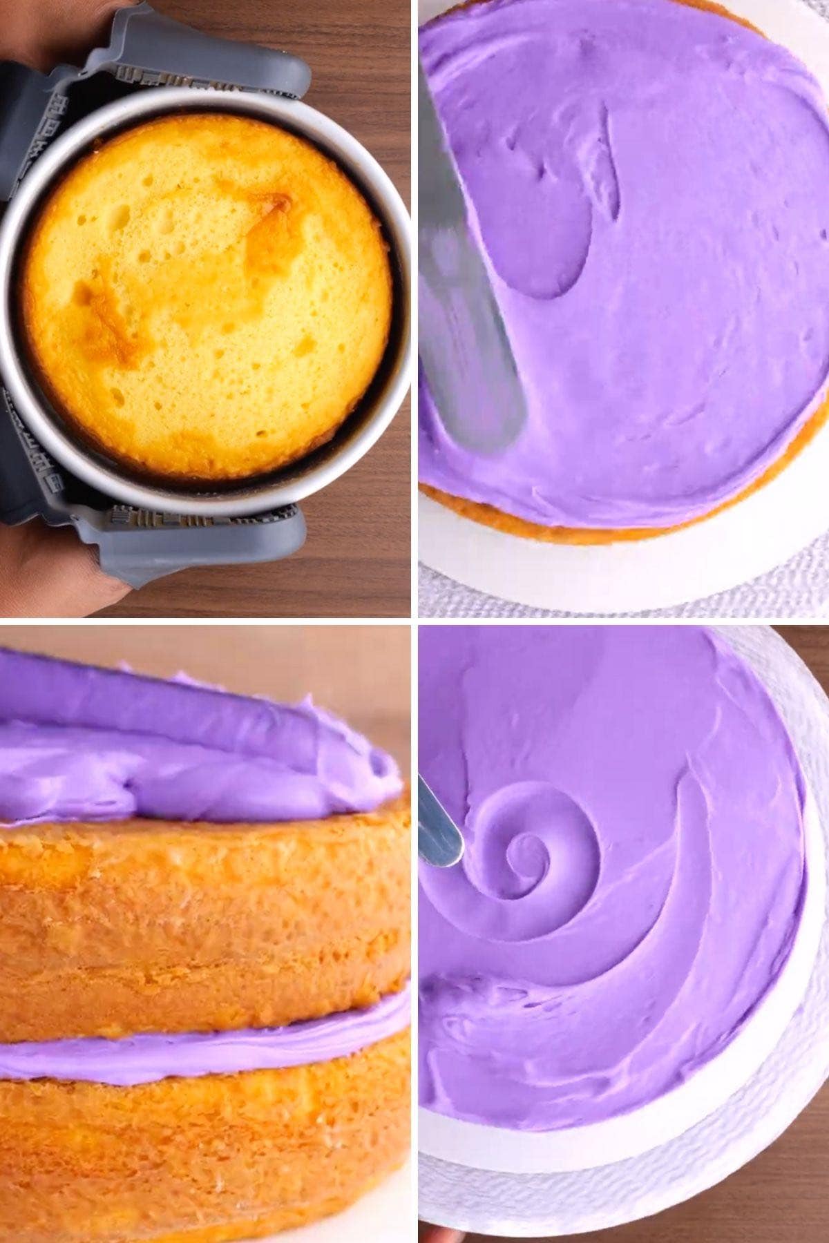 Boxed Cake Mix Hack collage of frosting