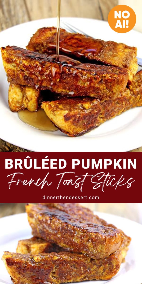 Collage of bread sticks toasted and flavored with pumpkin and maple syrup.