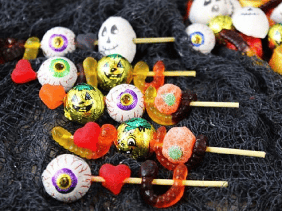 candies on a skewer