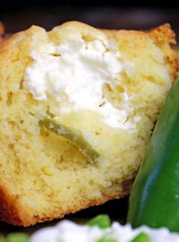 Fluffy buttermilk cornbread muffins filled with cream cheese and jalapenos make for a delicious jalapeno popper cornbread. Your chili or soup will never have tasted better!