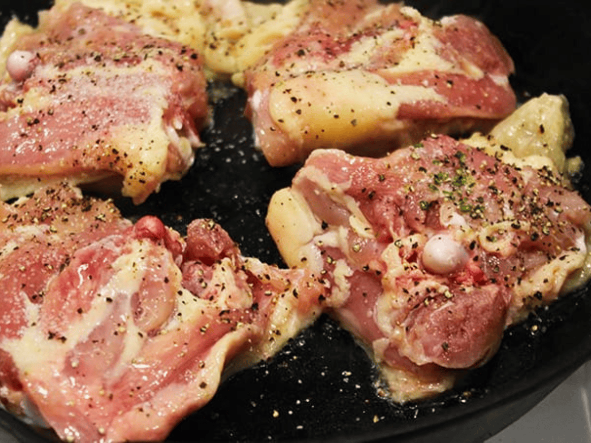 Raw chicken thighs