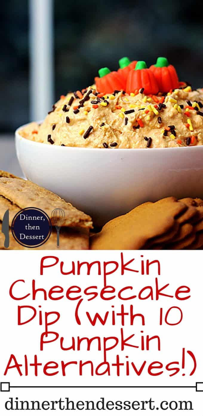 Cheesecake dip with sprinkles and pumpkin candy corn on top next to cookies pin image