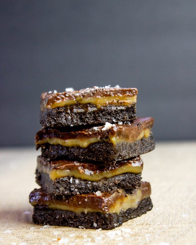Salted Caramel Chocolate Oreo Bars are a chocolate caramel dream, made with just 5 ingredients and they're no bake!