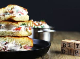 Creamy, tangy and full of bacon, this BLT Dip Grilled Cheese Sandwich will be your new favorite! An easy Round Two recipe for BLT Dip!