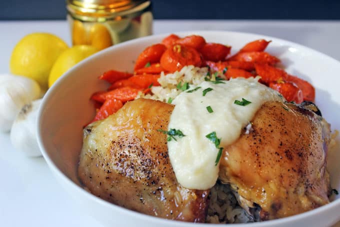 Zankou Chicken Rice Bowl With Garlic Sauce Copycat Dinner Then Dessert