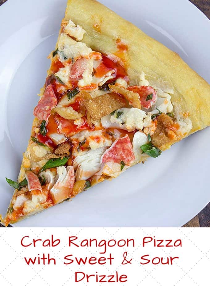 This Crab Wonton Pizza with Sweet & Sour Drizzle is the answer to "Pizza or Chinese?" and in the best possible way because you can make it at home! Crunchy, creamy, sweet and sour you'll find yourselves fighting over the last slice!