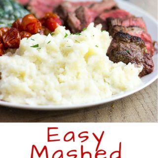 The perfect mashed potatoes to serve alongside your steak, ham or turkey in the holiday season and it makes enough for a crowd! Easily halved for smaller meals, this recipe is simple and open to your favorite add ins!