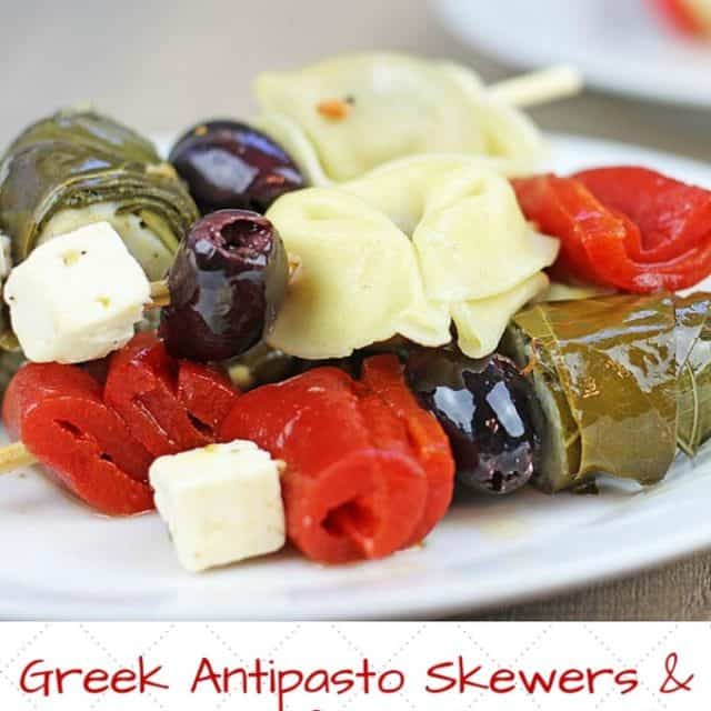 Greek Antipasto Skewers Dinner, then Dessert