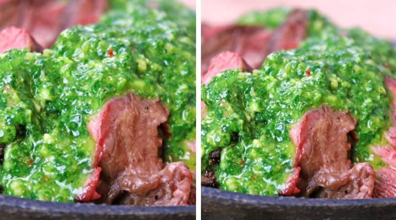 Cast Iron Ribeye Perfect With Chimichurri Sauce Dinner Then Dessert 