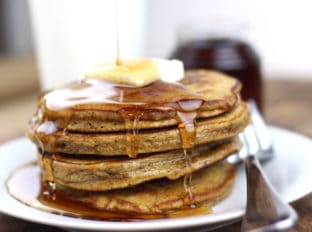 Celebrate the winter holidays with these delicious gingerbread pancakes and cinnamon syrup. Ready to eat in less than 30 minutes these are part of our family tradition and will soon be a part of yours!