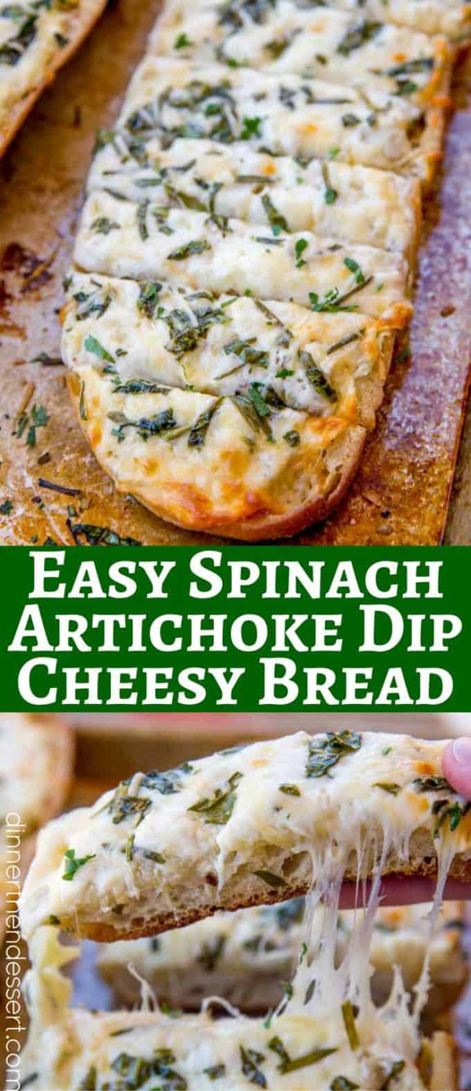 We loved this recipe for Spinach Artichoke Dip Cheesy Bread so much we made it twice in one week!
