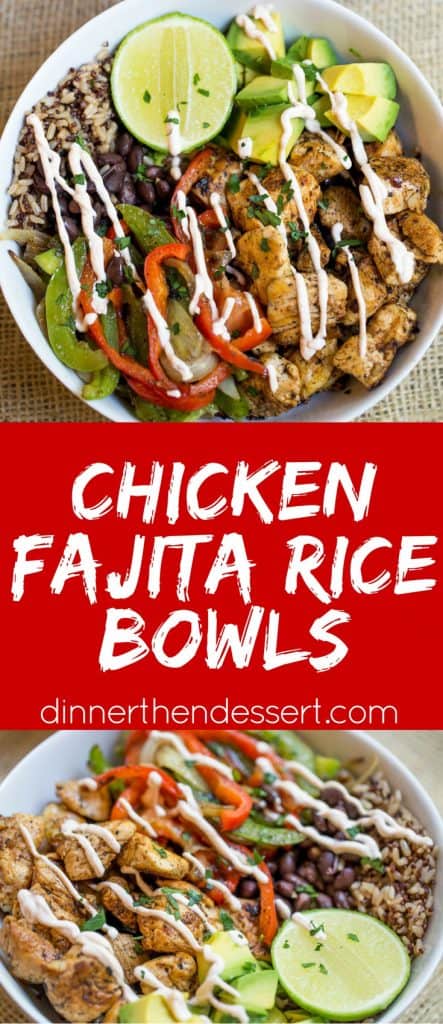 Easy Chicken Fajita Rice Bowls są zdrowe i szybkie do zrobienia, są jak Twoje ulubione fajitas, ale bez tortilli i łatwe do spakowania na lunch!