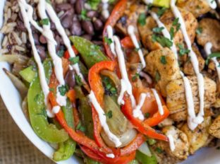 Easy Chicken Fajita Rice Bowls with are healthy and quick to make, they're like your favorite fajitas but without the tortillas and easy to pack for lunch!
