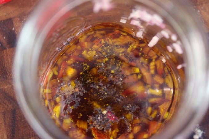 Homemade vinaigrette mixture
