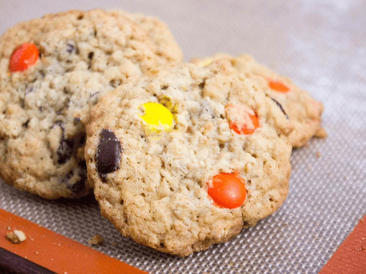 Baked ingredients on a silicone sheet  