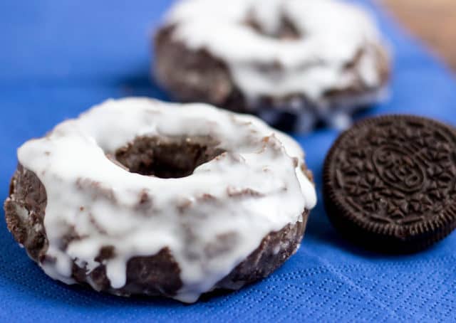 oreos and chocolate donuts closeup