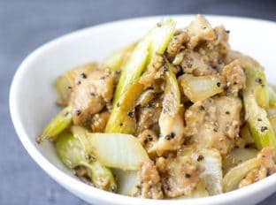 Panda Express Black Pepper Chicken is marinated ginger soy chicken, in a peppery black pepper sauce with celery and onions that tastes exactly like the Panda Express version you love! And really low in fat and WW points!