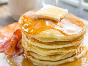 Classic Pantry Pancakes made with basic pantry ingredients. You don't need to run to the store or let the batter rest for these amazing fluffy, delicious pancakes, you'll be eating in 15 minutes.