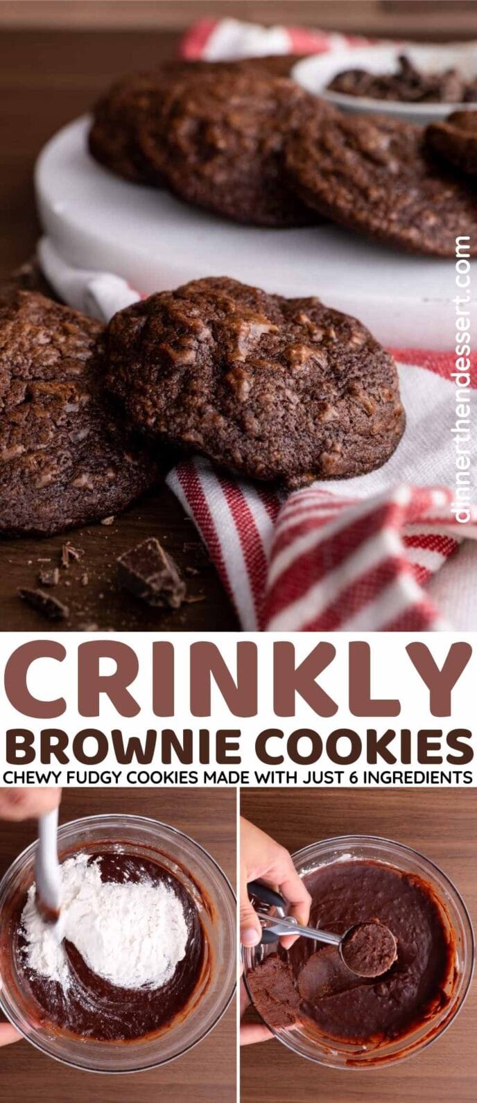 Crinkly Brownie Cookies Collage